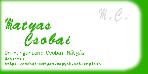 matyas csobai business card